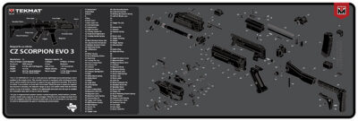 TekMat TEKR36CZSCORPION CZ Scorpion EVO 3 Cleaning Mat Black/Gray Rubber 12″x36″ CZ Scorpion EVO 3 Parts Diagram
