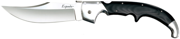 Cold Steel CS62MA Espada XL 7.50" Folding Clip Point Plain S35VN SS Blade/9.25" Black w/Polished Bolsters G10 Handle Includes Belt Clip