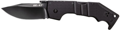 Cold Steel CS58M AK  3.50″ Folding Clip Point Plain Black Matte S35VN SS Blade/5.50″ Black G10 Handle Includes Belt Clip