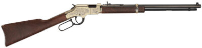 Henry H004VD4 Golden Boy Deluxe 4th Edition 17 HMR 12+1 20″ Blued Octagon Barrel, Engraved Brasslite Rec, American Walnut Stock, Ad. Buckhorn Sights