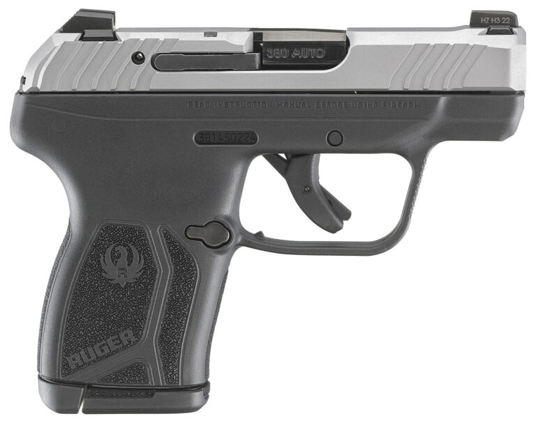 Ruger 13744 LCP Max  Compact 380 ACP 10+1 2.80" Black Oxide Steel Barrel, Matte Stainless Serrated Slide, Black Polymer Frame w/Serrated Trigger Guard w/Black Nylon Grip
