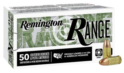 RANGE 9MM LUGER HANDGUN AMMO 9MM LUGER 124GR FULL METAL JACKET 50/BOX