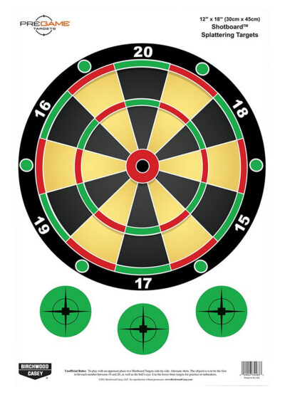Birchwood Casey 35562 Pregame Shotboard Hanging Paper All Firearms 12″ x 18″ Impact Enhancement Splatter 8 Targets