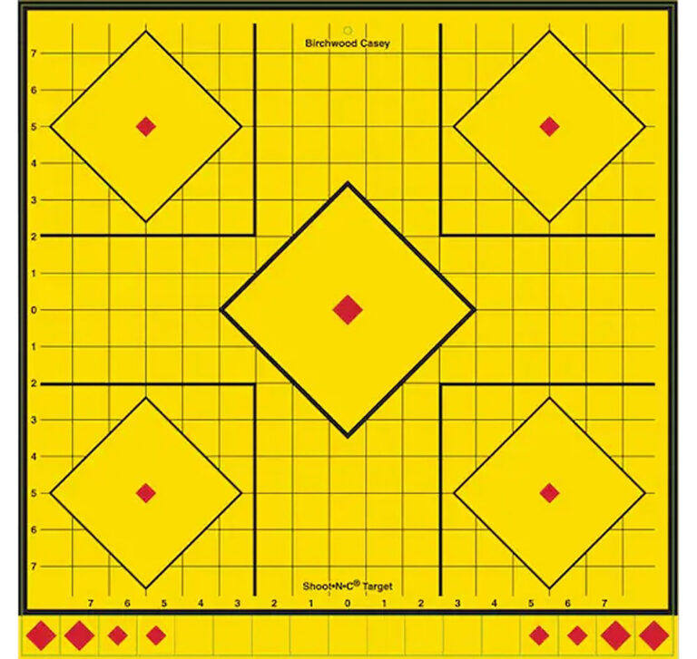Birchwood Casey LRSIT-5PK Long Range Self-Adhesive Paper Yellow 17.75" 5-Diamond 5 Pack