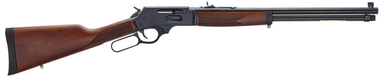 Henry H009G-360BH Side Gate Full Size 360 Buckhammer 5+1 20" Blued Stainless Steel Barrel, Blued Drilled & Tapped Stainless Steel Receiver, Fixed American Walnut Stock, Right Hand