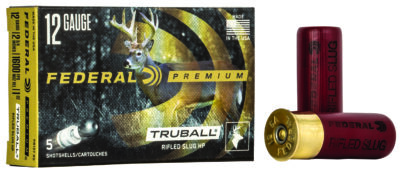Federal PB127RS Premium Vital-Shok TruBall 12Gauge 2.75″ 1oz RifledSlug Shot 5 Per Box/50 Case