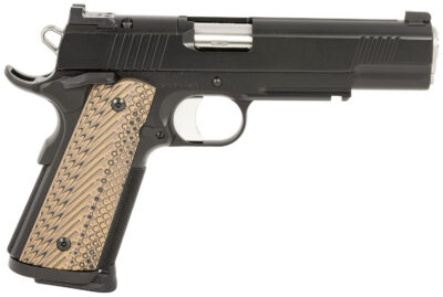 Dan Wesson 01799 Specialist  45 ACP 8+1 (2) 5″ Match Grade Stainless Barrel, Black, Beavertail Frame with Pic. Rail, Optic Cut Serrated Side, Black/Brown G10 Grip, Night Sights