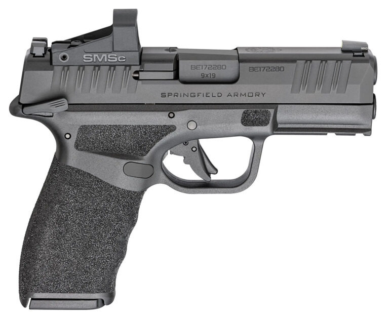 Springfield Armory HCP9379BOSPMSSMSC Hellcat Pro OSP w/Shield SMSC Compact 9mm Luger 15+1 3.70" Black Melonite Steel Barrel, Black Melonite Optic Ready/Serrated Slide, Black Polymer Frame w/Picatinny Rail & Adaptive Texture Grip, Features Shield SMSc Red
