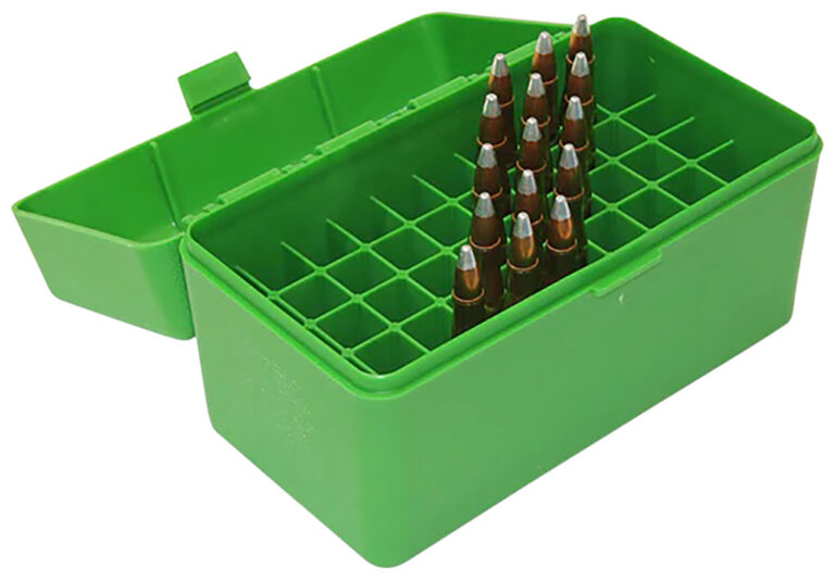 FLIP TOP RIFLE AMMO BOXES FLIP TOP RIFLE AMMO BOX 220 SWIFT-338 FEDERAL 50 RND GREEN
