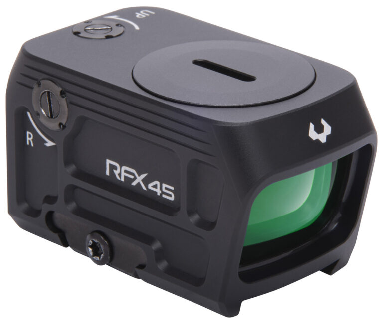 RFX45 CLOSED EMITTER GN DOT REFLEX SIGHT W/ADAPTERS & MOUNTS RFX45 CLOSED GREEN DOT REFLEX SIGHT W/RMR ADAPTER BLACK