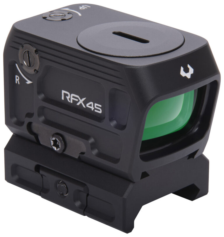 RFX45 CLOSED EMITTER GN DOT REFLEX SIGHT W/ADAPTERS & MOUNTS RFX45 CLOSED GREEN DOT SIGHT W/LOW MOUNT BLACK