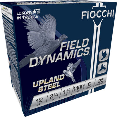 Fiocchi 12HVST6 Field Dynamics Upland Steel 12Gauge 2.75″ 1 1/8oz 6Shot 25 Per Box/10 Case