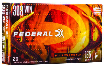 Federal F308FS2 Fusion  308Win 165gr Bonded Soft Point 20 Per Box/10 Case
