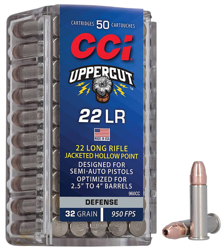 UPPERCUT 22 LONG RIFLE RIMFIRE AMMO UPPERCUT 22 LONG RIFLE 32GR PLATED HOLLOW POINT 50/BOX