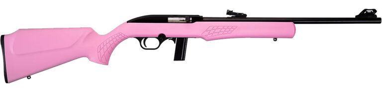 Rossi RS22L1811P RS22 Full Size 22 LR 10+1 18" Matte Black Steel Barrel, Matte Black Grooved Aluminum Receiver, Pink Synthetic Fixed Stock