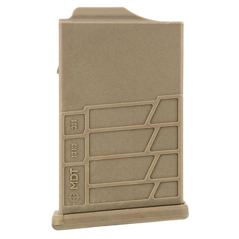 SHORT ACTION .308 AICS 10RD MAGAZINE POLYMER 308 SHORT ACTION AICS 10RD POLYMER MAGAZINE, FDE