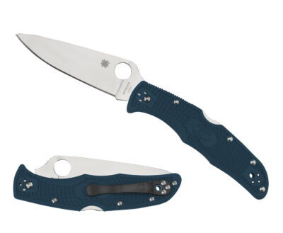 Spyderco C10FPK390 Endura 4 Lightweight 3.80″ Folding Plain Stonewashed K390 Steel Blade Includes Pocket Clip