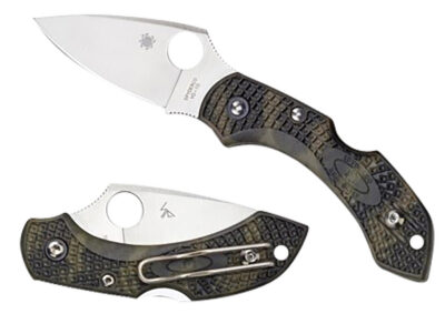 Spyderco Dragonfly 2 Folding Knife 2-5/16″ VG10 Satin Plain Blade, Zome Green FRN Handles, Lockback