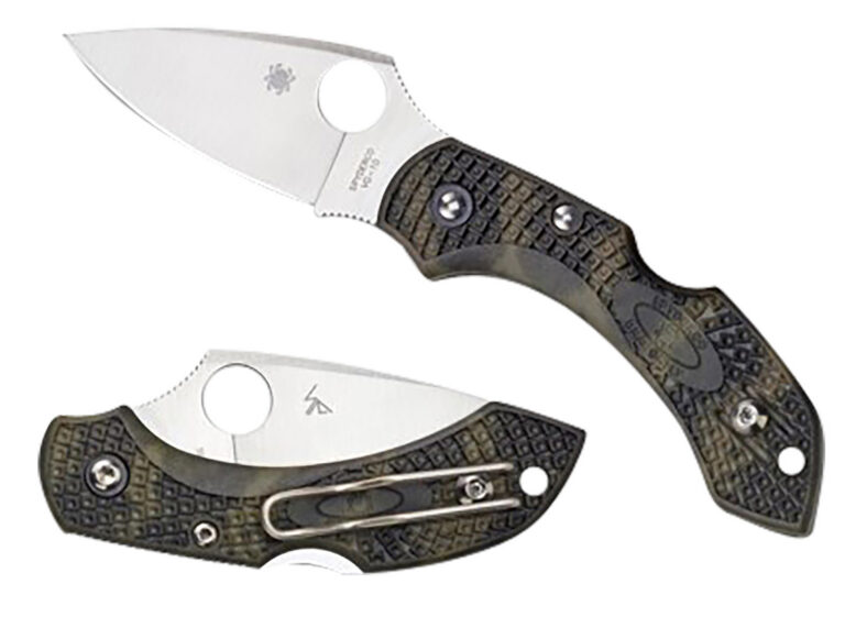 Spyderco Dragonfly 2 Folding Knife 2-5/16" VG10 Satin Plain Blade, Zome Green FRN Handles, Lockback