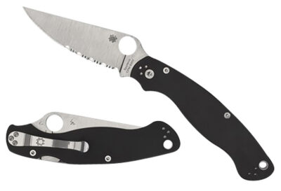 Spyderco C36GP2 Military 2  4″ Folding Plain Stonewashed CPM S30V SS Blade/Black Textured G10 Handle Includes Pocket Clip