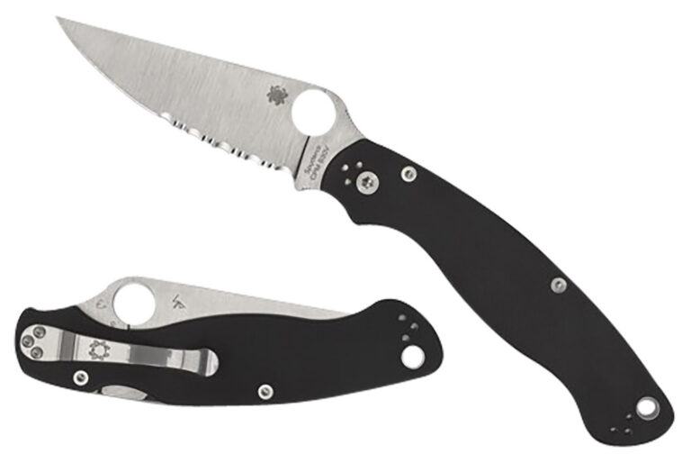 Spyderco C36GP2 Military 2  4" Folding Plain Stonewashed CPM S30V SS Blade/Black Textured G10 Handle Includes Pocket Clip