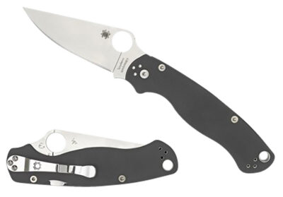 Spyderco C81GPDGY2 Para Military 2  3.47″ Folding Plain Satin Maxamet Steel Blade/Dark Gray Textured G10 Handle Includes Pocket Clip