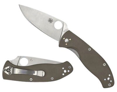 Spyderco C122GBNM4P Tenacious  3.35″ Folding Plain CPM M4 Blade/ Brown Textured G10 Handle Includes Pocket Clip