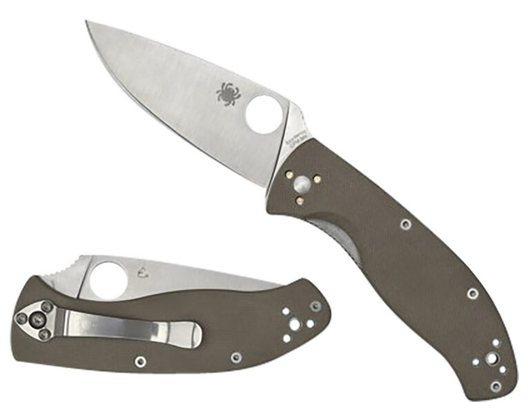 Spyderco C122GBNM4P Tenacious 3.35" Folding Plain CPM M4 Blade/ Brown Textured G10 Handle Includes Pocket Clip