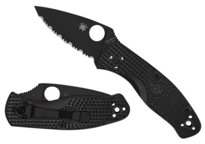 Spyderco C136PBBK Persistence Lightweight 2.75″ Folding Plain Black Oxide 8Cr13MoV SS Blade/Black Bi-Directional Texturing FRN Handle Includes Pocket Clip