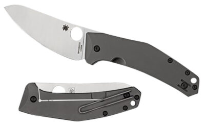 Spyderco C211TIP SpydieChef Salt 3.32″ Folding Plain LC200N Blade Satin Titanium Handle Includes Pocket Clip