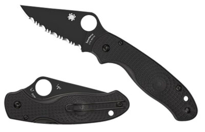 Spyderco C223PBBK Para 3 Lightweight 2.92″ Folding Plain Black DLC CTS BD1N SS Blade/Black Textured FRN Handle Includes Pocket Clip