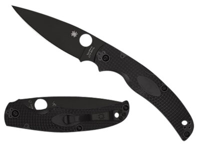Spyderco C244PBBK Native Chief Lightweight 4.02″ Folding Plain Black DLC CTS BD1N SS Blade/Black Textured FRN Handle Includes Pocket Clip