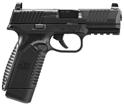 FN 66101387 545 MRD Full Size Frame 45 ACP 15+1, 4.10″ Black Target Crown Steel Barrel, Black PVD Optic Cut/Serrated Steel Slide & Polymer Frame w/Picatinny Rail,  Ambidextrous