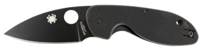 Spyderco C216GPBBK Efficient  2.98″ Folding Plain Black DLC 8Cr13MoV SS Blade/Black Textured G10 Handle
