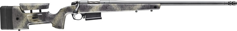 Bergara Rifles B14LM3613 B-14 Wilderness HMR 7mm PRC 5+1 24" Threaded, Sniper Gray Cerakote Barrel/Rec, Adj. SoftTouch Woodland Camo Stock with Mini-Chassis, Omni Muzzle Brake
