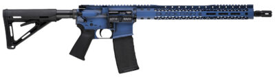 Black Rain Ordnance BROWTPBLB Spec 15+ We The People 5.56x45mm NATO 30+1 16″, Blue Battleworn with Deep Engraving, 15″ Slim M-LOK, Magpul Grip/Carbine Stock, Castle Flash Hider