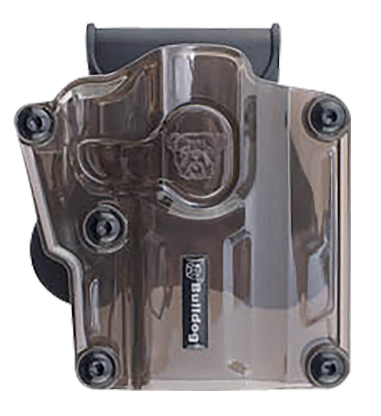 Bulldog Max Multi-Fit Polymer Holster w/ Paddle-Transparent Smoke Brown