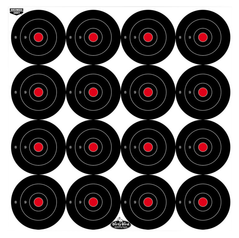 Birchwood Casey 35309 Dirty Bird  3" Bullseye Tagboard Hanging Black/White 12 PK