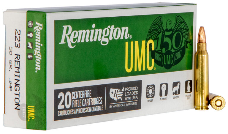 Remington Ammunition L223R8 UMC  223 Rem 50 gr Jacketed Hollow Point (JHP) 20 Bx