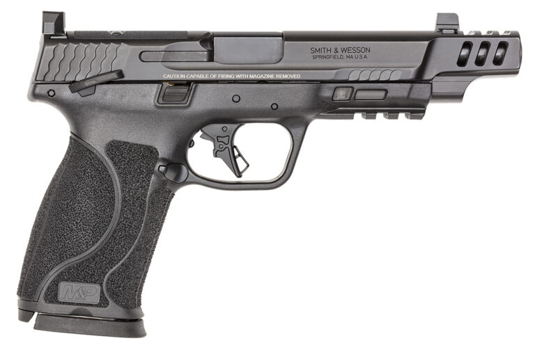 Smith & Wesson 13970 M&P M2.0 Bundle Full Size Frame 10mm Auto 15+1, 5.60" Black Armornite Steel Ported Barrel, Black Armornite Optic Cut/Ported/Serrated Stainless Steel w/Vortex Venom Slide, Black Polymer Frame w/Picatinny Rail, Black Textured w/Intercha
