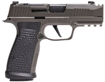 Sig Sauer 365AXGCA9LEGION P365 Legion Compact Frame 9mm Luger 17+1, 3.10″ Black Carbon Steel Barrel, Legion Gray Cerakote Optic Ready/Ported/Serrated Stainless Steel Slide, Legion Gray Cerakote Stainless Steel Frame w/Beavertail & Picatinny Rail, Legion