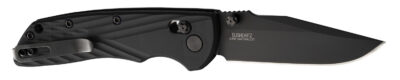 Hogue  Deka  3.25″ Folding Clip Point Plain Black Cerakote CPM MagnaCut SS Blade, Black Crosshatch Textured GRN Handle, Includes Pocket Clip