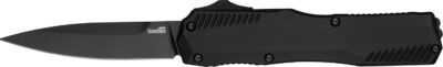 Kershaw 9000BLK Livewire  Automatic 3.30″ OTF Spear Point Plain Black DLC CPM MagnaCut Steel Blade, Black Anodized Aluminum Handle, Includes Pocket Clip