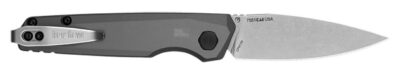 Kershaw 7551 Launch 18 Automatic 2.79″ Folding Spear Point Plain Stonewashed CPM 154 SS Blade, Gray Anodized w/Black Oxide Hardware Aluminum Handle, Includes Pocket Clip
