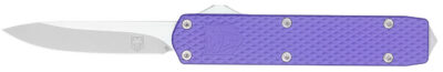 CobraTec Knives MNPURMGEN2DNS Mini Mamba Gen II 2.25″ OTF Plain Stonewashed D2 Steel Blade, 3.38″ Purple Textured Anodized Aluminum Handle, Features Glass Breaker, Includes Pocket Clip