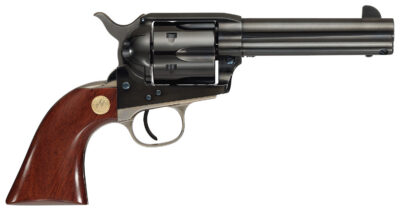 Cimarron MP400B1401 Pistoleer  357 Mag 6 Shot 4.75″ Blued Rifled Steel Barrel & Cylinder, Blued Steel Frame w/Nickel Backstrap & Triggerguard, Walnut Grip, Exposed Hammer