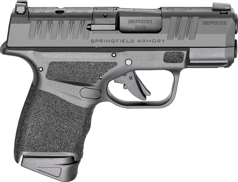 Springfield Armory HC9319BOSPCA Hellcat OSP *CA Compliant Micro-Compact Frame 9mm Luger 10+1, 3" Black Melonite Hammer Forged Steel Barrel, Black Melonite Optic Ready/Serrated Steel Slide, Black Polymer Frame w/Picatinny Rail, Adaptive Textured Grip