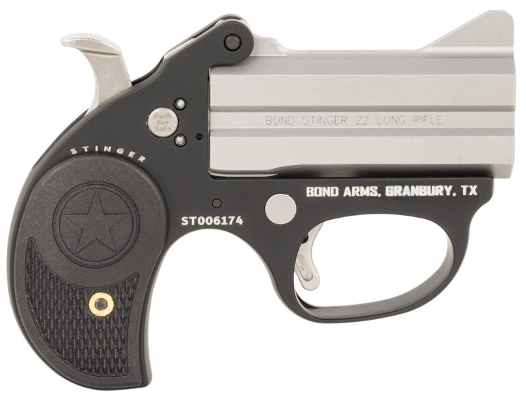 Bond Arms Stinger Lite Alum Frame 22LR 2.5in Blk Gry brl blk plastic grips
