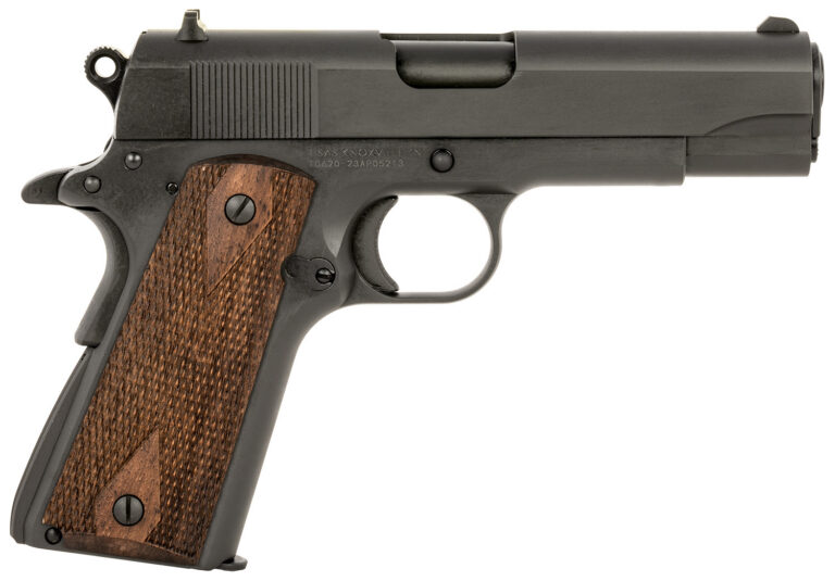 Tisas 10100114 1911 A1 Tank Commander 45 ACP 7+1 4.25" Black Steel Barrel, Manganese Phosphate Coated Serrated Carbon Steel Slide & Frame w/Beavertail, Turkish Walnut Grip