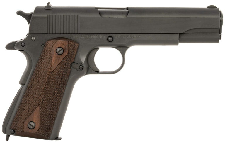 Tisas 10100539 1911 A1 US Army WWII 45 ACP 7+1 5" Black Steel Barrel Manganese Phosphate Coated Serrated Carbon Steel Slide & Frame w/Beavertail